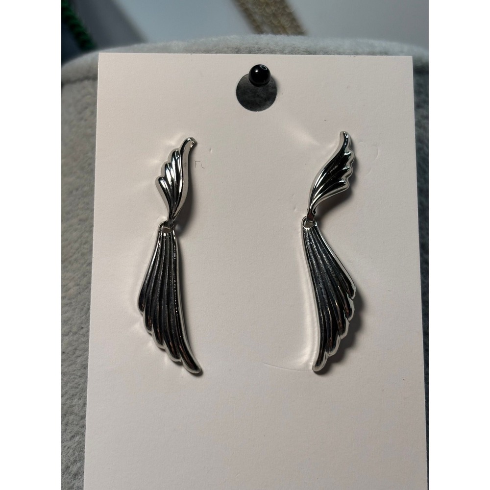 #21. Silver-tone Angel Wing Ear Climber
